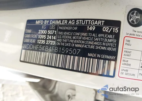 2015 Mercedes-Benz E 350 from USA, damaged, VIN WDDHF5KB4FB159507